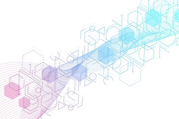 Hexagonal abstract background. Big Data Visualization. Global network connection. Medical, technology, science background. Vector illustration.