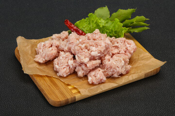 Homemade pork minced meat for cooking