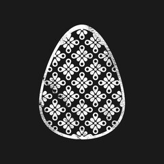 Easter egg with pattern with effect of scratches
