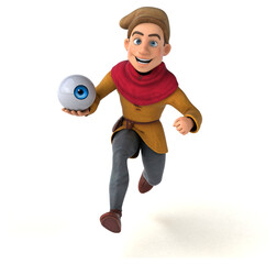 3D Illustration of a medieval historical character