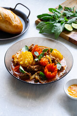 Banh Mi Bo Kho - Vietnamese Beef Stew with carrots potatoes and bread