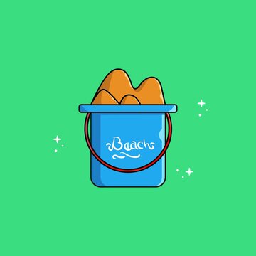 vector illustration of a bucket containing sand that is good for banner, poster, sticker,etc.