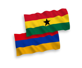 Flags of Armenia and Ghana on a white background