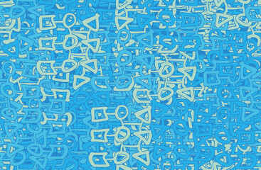 Blue grunge background. Seamless abstract texture. A chaotic repeating pattern. Pop art handmade art