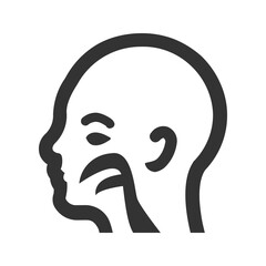 Breathing line icon. Breath difficulties sign. Respiration problems symbol.