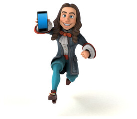 3D Illustration of a cartoon man in historical baroque costume