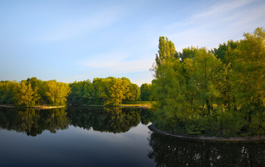 Summer evening at the ponds in Bonn.