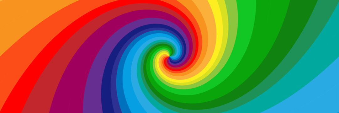 Background with rainbow colored spirals
