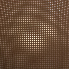 Abstract texture of a wicker straw lampshade close-up with a beam from a light bulb. Blured