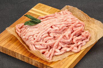 Raw pork minced meat for cooking