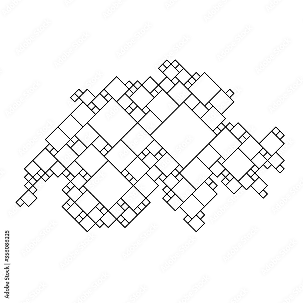 Poster switzerland map from black pattern from a grid of squares of different sizes . vector illustration.