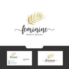 feminine logo design  for beauty cosmetic, vector illustration concept.