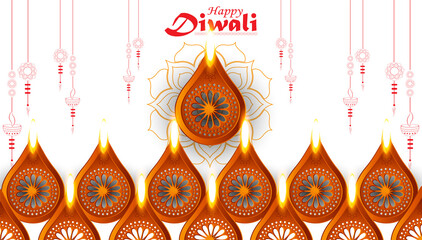 Happy Diwali, Holiday background for light festival of India.