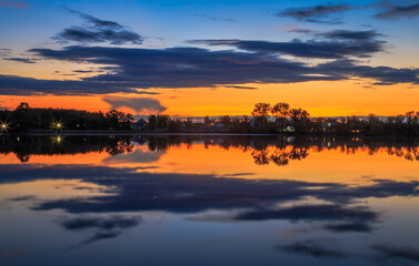 Golden sunset in Ukraine. Kiev region. 27.05.2020