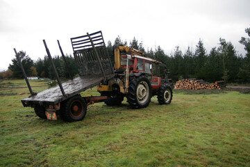Fototapeta premium old tractor in a field