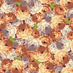 Seamless vector pattern of a rose elegant beautifully,