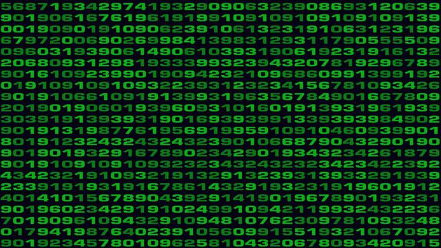 lots of glowing numbers changing on the screen
