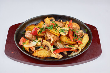 A plate of food on a table