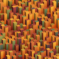 Modern colored cubes pattern 3d rendering digital illustration. Abstract art
