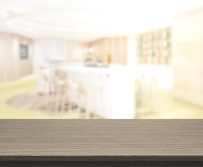 Table Top And Blur Dining Room Of   Background