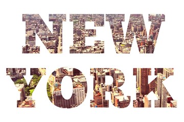 Naklejka premium New York text sign