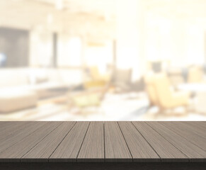 Table Top And Blur Living Room The Background