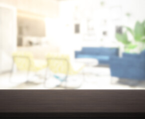 Table Top And Blur Living Room The Background