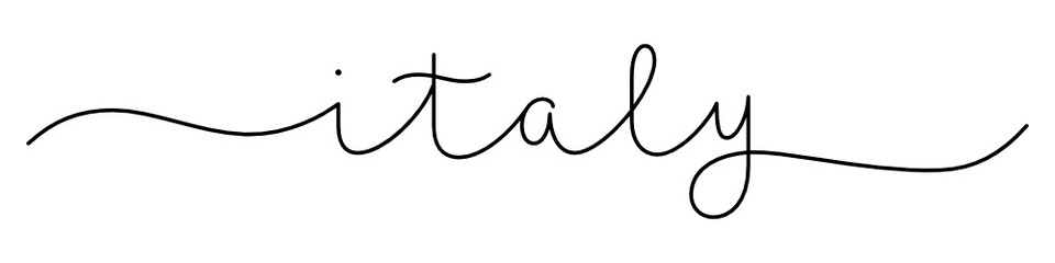 ITALY black vector monoline calligraphy banner with swashes