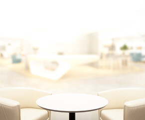 Table Top And Blur Office The Background