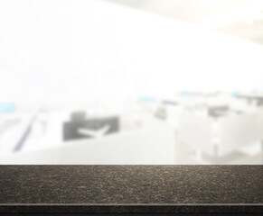Table Top And Blur Office Of Background