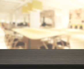 Table Top And Blur Restaurant For  Background