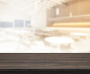 Table Top And Blur Restaurant Of The Background