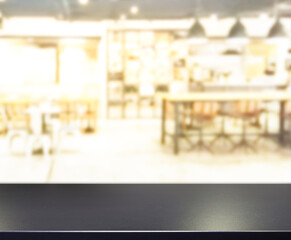 Table Top And Blur Restaurant For  Background