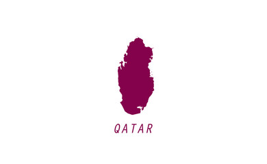 Qatar map country shape vector illustration 