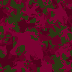 UFO camouflage of various shades of green, red and wine colors