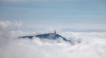 Fog, city, uphill