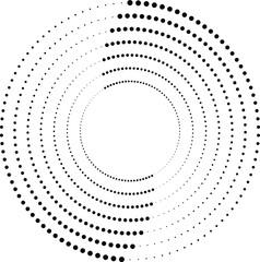 Halftone dots in circle form. Circular Music equalizer . Audio waves . Sound frequency . round logo . vector dotted frame . design element