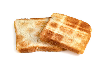 Toasted slice bread isolated on white background