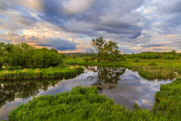 Sunset in Ukraine. Kiev region. 31. 05. 2020