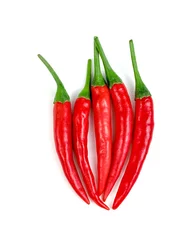 Fotobehang red chili pepper isolated on white background © sirawut