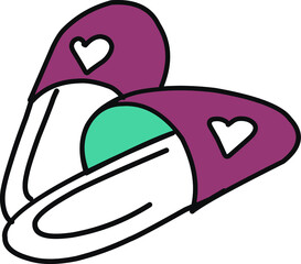 Cute hand drawn winter warm Slippers. Isolated doodle vector illustration for greeting cards, posters, stickers and seasonal design. 