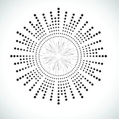 Obraz premium Halftone dots in circle form. Circular Music equalizer . Audio waves . Sound frequency . round logo . vector dotted frame . design element