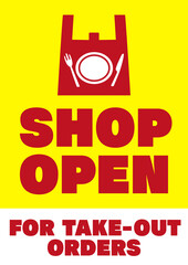 SHOP OPEN POSTER YELLOW