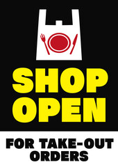 SHOP OPEN POSTER BLACK