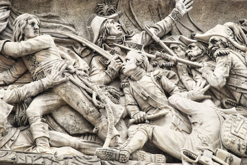 Escena napoleonica en el Arco del Triunfo de Paris