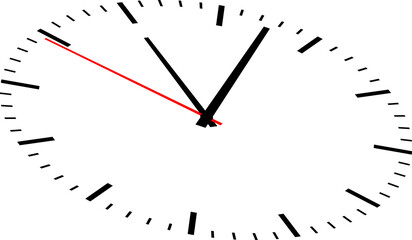 Clock image on white background. Vector illustration