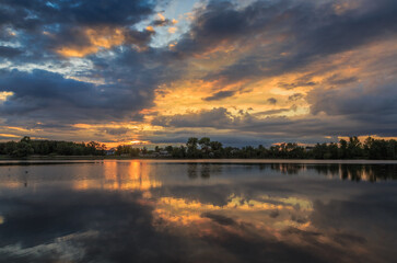 Sunset in Ukraine. Kiev region. 31. 05. 2020