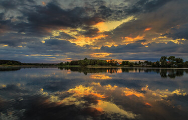 Sunset in Ukraine. Kiev region. 31. 05. 2020