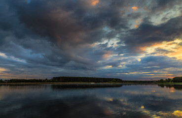 Sunset in Ukraine. Kiev region. 31. 05. 2020