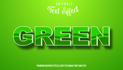 Fototapeta na wymiar Green, Editable Text Effect Font Style
